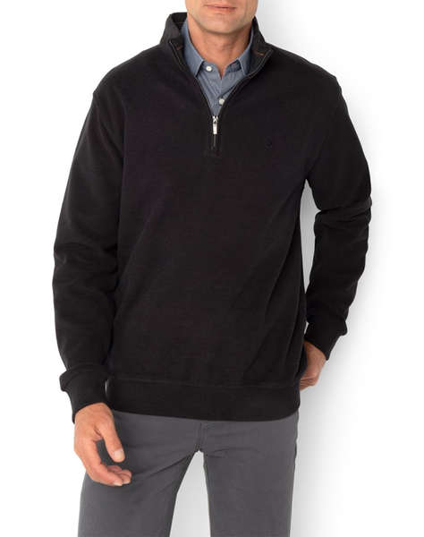 THE BOSTONIANS BLUZA FLEECE DIN BUMBAC HALF ZIP REGULAR FIT