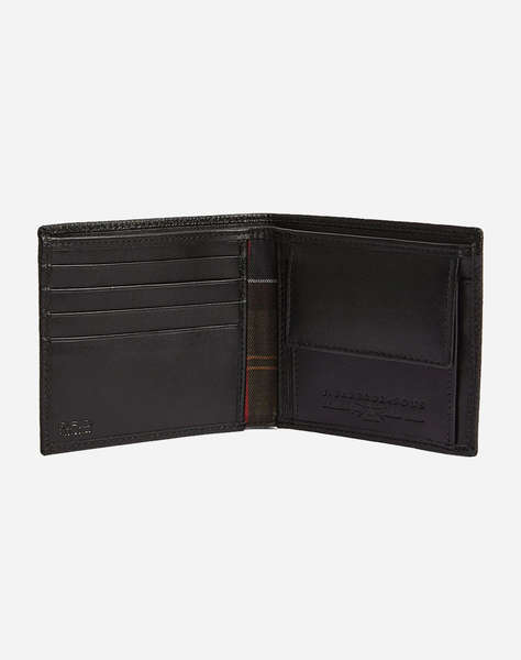 BARBOUR LOGO LEATHER BILLFOLD WALLET