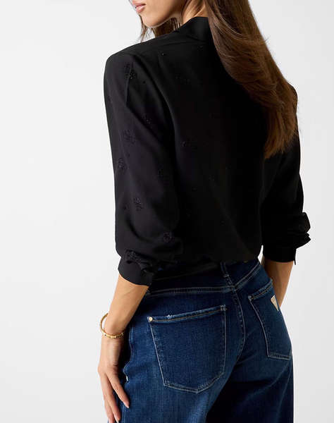 GUESS LS FLORE LOGO HOTFIX SHIRT CAMASA DE DAMA