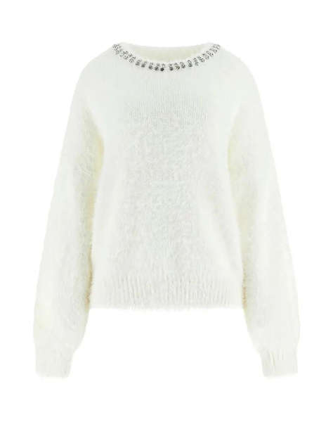GUESS LS CN ARISA RHINESTONE SWTR PULOVER DE DAMA