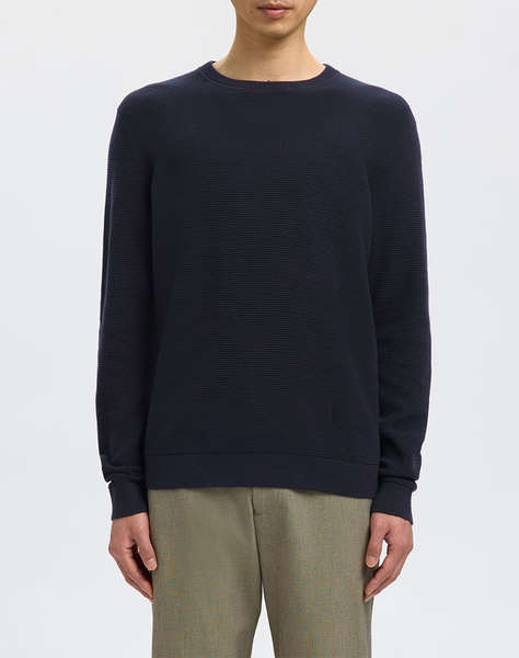 SELECTED SLHROSS LS KNIT STRUCTURE CREW NECK NOOS