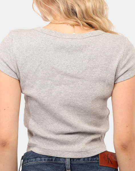 CALVIN KLEIN JEANS A- WOVEN LABEL 2X2 RIB BABY TEE