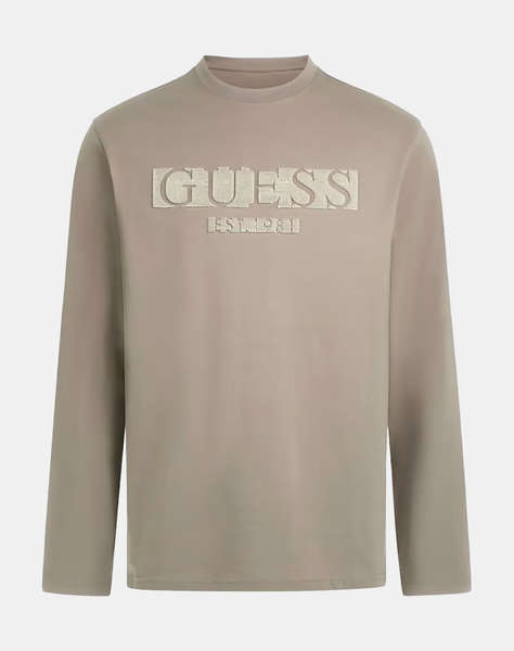 GUESS CN LS FLOCK LOGO TEE BLUZA DE BARBATI