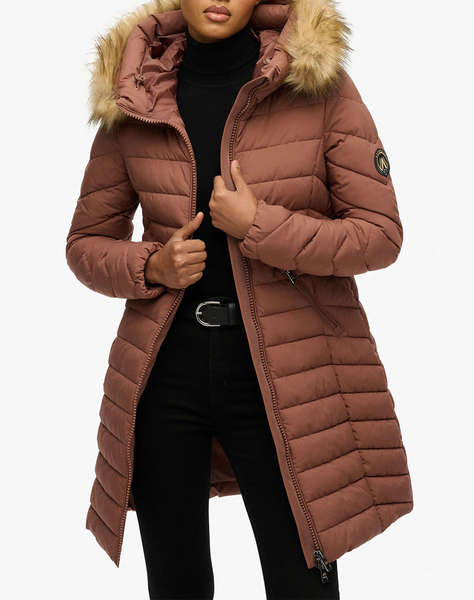 SUPERDRY D2 OVIN FUJI FAUX FUR HOOD MID LENGTH GEACA DE DAMA