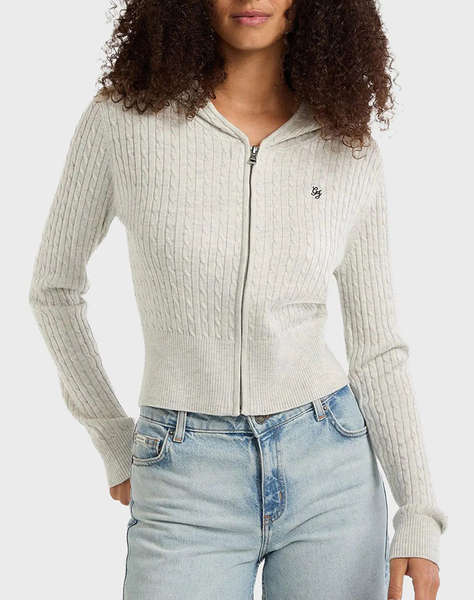 GUESS JEANS GJ LS CABLE HOODIE CARDI TRICOTAT DE DAMA