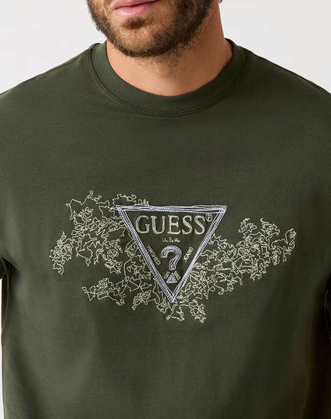 GUESS CN SS EMBROIDERY TRIANGLE TEE BLUZA DE BARBATI