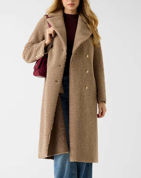 GUESS LAILA FAUX FUR BONDED COAT DE DAMA