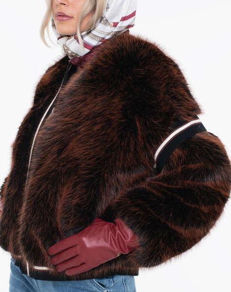 GUESS KATIA FAUX FUR RIB BOMBER GEACA DE DAMA