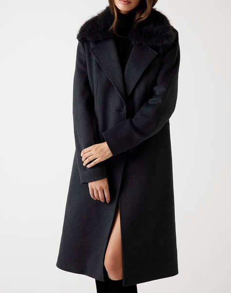 GUESS KAROLE FUR COLLAR COAT WOMEN