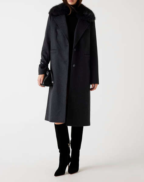 GUESS KAROLE FUR COLLAR COAT WOMEN