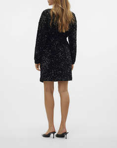 VERO MODA VMBELLA LS BOATNECK SHORT DRESS JRS