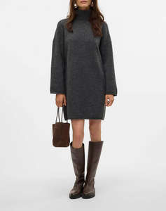 AWARE BY VERO MODA VMGEMMA LS ROLL NECK KNIT DRESS VMA NOOS