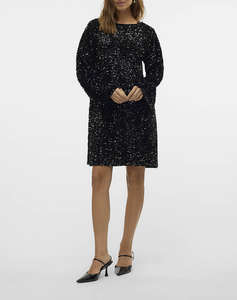 VERO MODA VMETTA LS BOATNECK SHORT DRESS JRS PRM