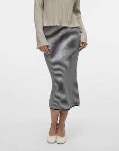 VERO MODA VMGOLD PINSTRIPE PENCIL 7/8 SKIRT GA