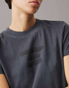 CALVIN KLEIN JEANS WASHED PUFF PRINT BABY TEE