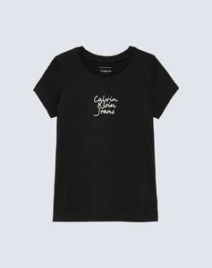 CALVIN KLEIN JEANS HANDWRITING LOGO SS SLIM T-SHIRT