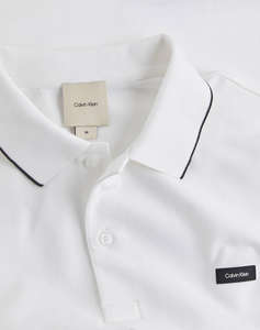 CALVIN KLEIN STRETCH PIQUE TIPPING POLO