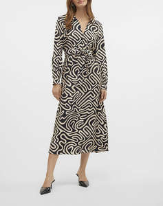 VERO MODA VMVIGDIS L/S 7/8 DRESS WVN BTQ GA