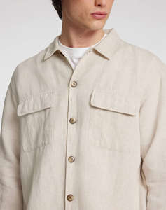 SELECTED SLH-LEROY LINEN BLEND OVERSHIRT LS NOOS