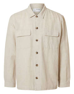 SELECTED SLH-LEROY LINEN BLEND OVERSHIRT LS NOOS