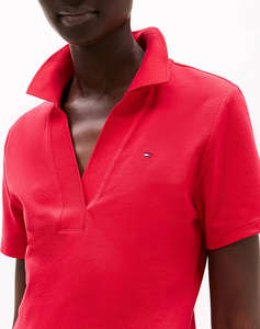 TOMMY HILFIGER SLIM OPEN NK POLO DRESS SS