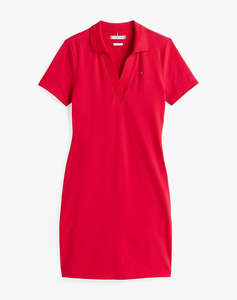 TOMMY HILFIGER SLIM OPEN NK POLO DRESS SS