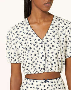 TOMMY JEANS TJW CRP AOP SS BLOUSE