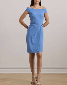 LAUREN RALPH LAUREN SARAN SHORT-SHORT SLEEVE COCKTAIL DRESS