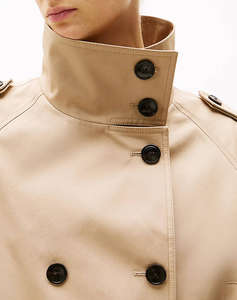TOMMY HILFIGER COTTON CROP TRENCH