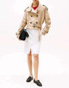 TOMMY HILFIGER COTTON CROP TRENCH