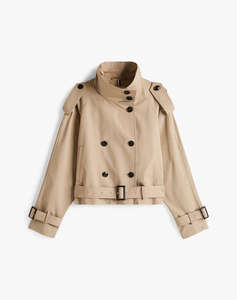 TOMMY HILFIGER COTTON CROP TRENCH