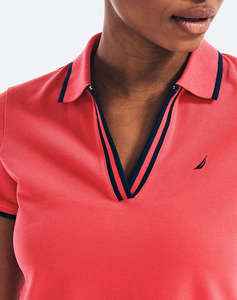 NAUTICA BLUZA POLO KM S/S TIPPED SPLIT NECK OCEAN POLO