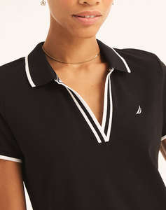 NAUTICA ROCHIE S/S TIPPED KNIT OCEAN POLO DRESS
