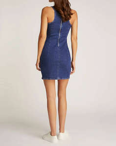 CALVIN KLEIN JEANS MINI COLUMN DENIM DRESS