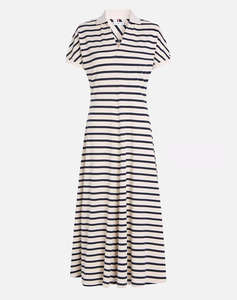 TOMMY HILFIGER LYOCELL OPEN-NK MIDI DRESS