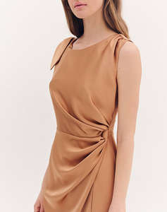 FOREL Rochie stramta satin midi