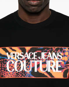 VERSACE JEANS 78GAHE04CJ00E 78UP601 R LOGO PATCH ANIMALIER BLUZA DE BARBATI