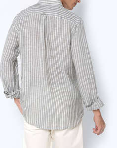 THE BOSTONIANS CAMASA ACORN IN REGULAR FIT Stripe LINEN Button-down Regular Fit