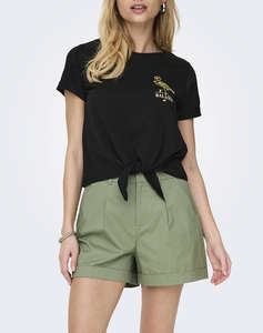 ONLY ONLDORA S/S KNOT FOLD-UP TOP JRS