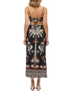 SUPERDRY D2 STUD STATEMENT CUT-OUT MAXI DRESS ROCHIE DE DAMA