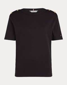 TOMMY HILFIGER REG STRIPE GOLD BTN C-NK SS