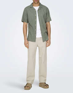 ONLY&SONS ONSCAIDEN LIFE SS SOLID RESORT LINENNOOS