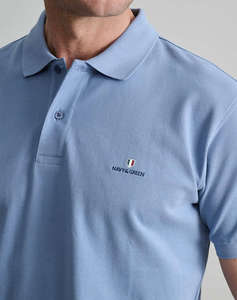 NAVY&GREEN BLUZA POLO MONOCROMA, CUSTOM FIT