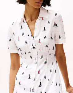 TOMMY HILFIGER FLUID VIS BOAT S/S SHIRT DRESS