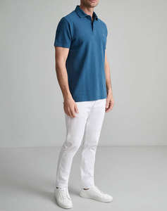 NAVY&GREEN BLUZA POLO PIQUE MONOCROMA