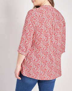 PARABITA Bluza din vascoza cu imprimeu floral cu V