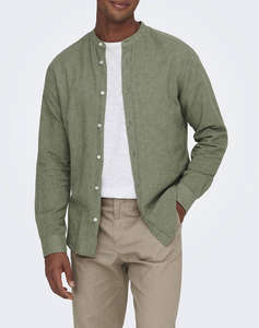 ONLY&SONS ONSCAIDEN LIFE LS SOLID LINEN MAO NOOS