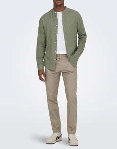 ONLY&SONS ONSCAIDEN LIFE LS SOLID LINEN MAO NOOS
