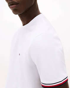 TOMMY HILFIGER GLOBAL STRIPE CUFF TEE