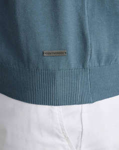 NAVY&GREEN TRICOTAT POLO, MANECA SCURTA